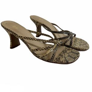 BP Brass Plum Snake Skin Strappy Butterfly Sandals